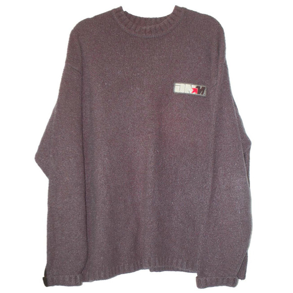 Vintage Men's Mecca Logo Wool Mohair Blend Black Long Sleeve Size XL Sweater 90s - Picture 1 of 6
